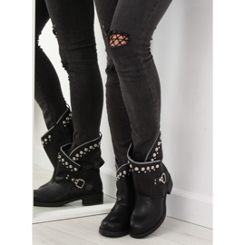 Boots noires à tige ajourée 7166-PA noir le noir 2