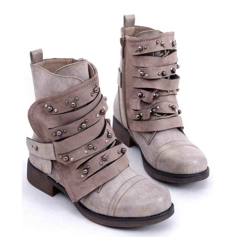 Boots militaire beige 17103-4 Kaki 1