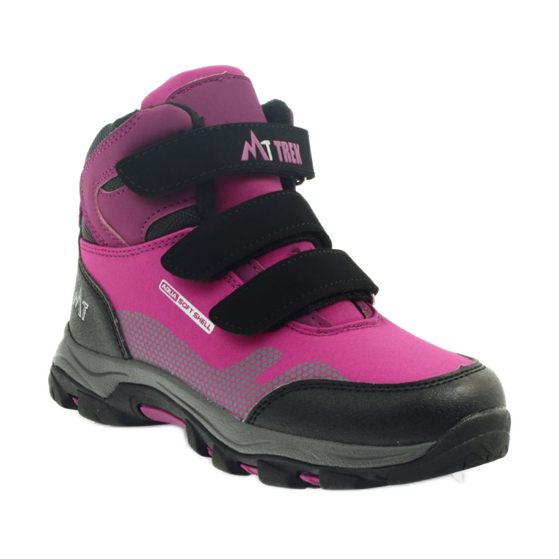 Mttrek Bottines Velcro MT TREK 011 fuchsia noir violet rose 1