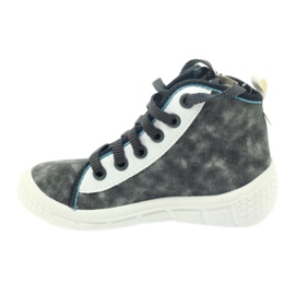 Befado chaussures pour enfants baskets pantoufles 547x001 blanche bleu gris 2