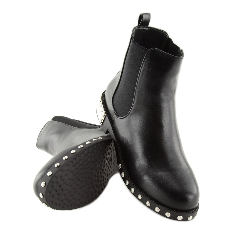 Noir LY91 Bottines Chelsea noires à clous le noir 1
