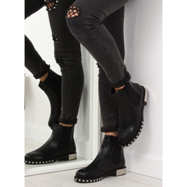 Noir LY91 Bottines Chelsea noires à clous 2