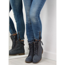 Bottines à lacets bleu bleu 168-177 Bleu 7