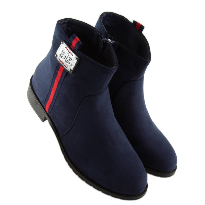 Bottines en daim, bleu marine 100-913B0-2 Bleu 1