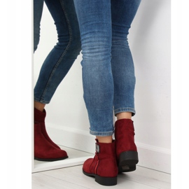 Bottines en daim bordeaux 100-913B0-2 Rouge 3