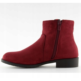 Bottines en daim bordeaux 100-913B0-2 Rouge 4