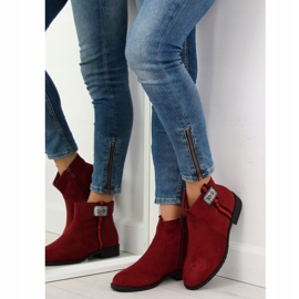 Bottines en daim bordeaux 100-913B0-2 Rouge 5