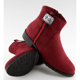 Bottines en daim bordeaux 100-913B0-2 Rouge 6