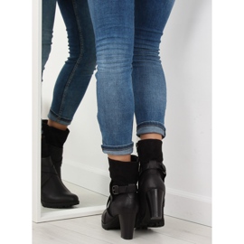 Bottines à talons noires C386 Noir 1