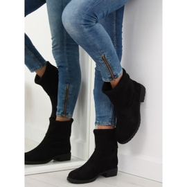 Noir ZH757 Bottes noires avec une tige de pull le noir 4