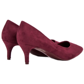 Escarpins en daim bordeaux rouge 2