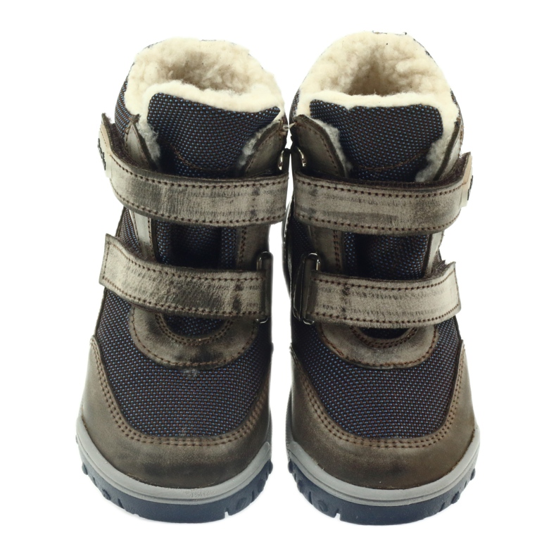 Bottes en cuir avec une membrane Bartuś beige bleu marine 3