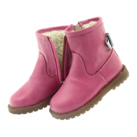 Bartuś Bottes pour enfants en cuir avec un arc rose 317 gris 4 Bartuś Bottes pour enfants en cuir avec un arc rose 317 gris 4