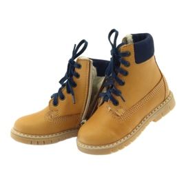 Bottines bois BARTUŚ Camel jaune bleu marine 5