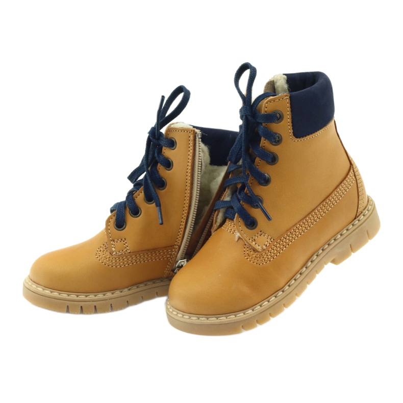 Bottines bois BARTUŚ Camel jaune bleu marin 5