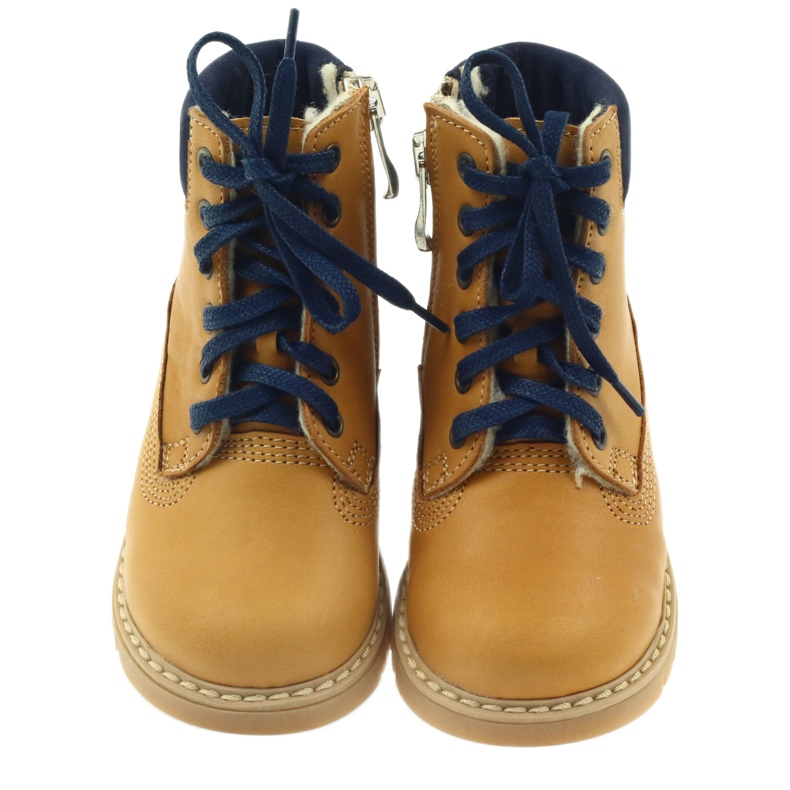 Bottines bois BARTUŚ Camel jaune bleu marine 3