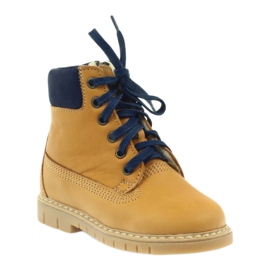 Bottines bois BARTUŚ Camel jaune bleu marine 1