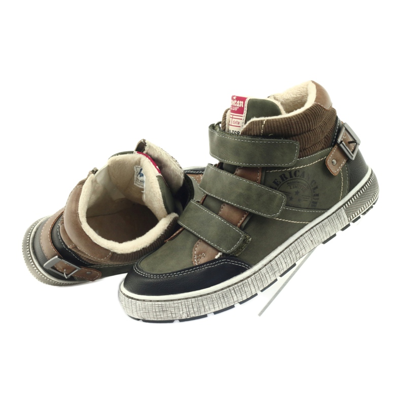 American Club chaussures de sports d'hiver vertes 17779 le noir brun 4
