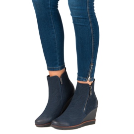 Filippo Bottines bleu marine sur un coin 4