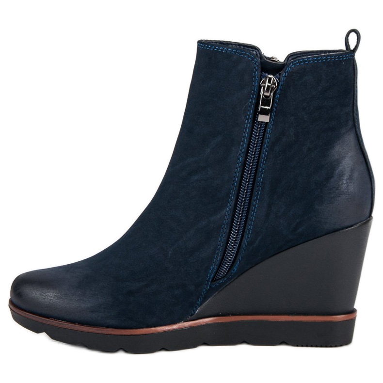 Filippo Bottines bleu marine sur un coin 1