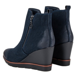Filippo Bottines bleu marine sur un coin 2