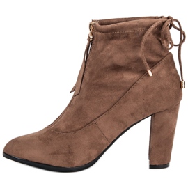 Mannika Bottes en daim élégantes brun 1