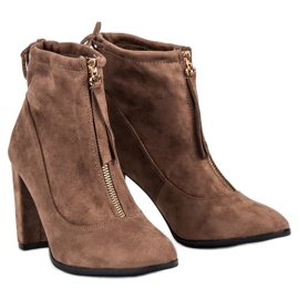 Mannika Bottes en daim élégantes brun 3