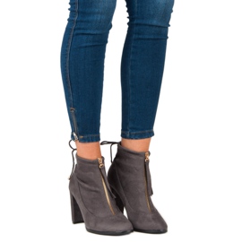 Mannika Bottes en daim élégantes gris 4