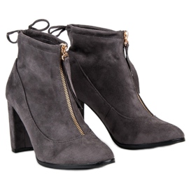 Mannika Bottes en daim élégantes gris 3