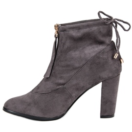 Mannika Bottes en daim élégantes gris 1