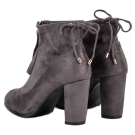 Mannika Bottes en daim élégantes gris 2