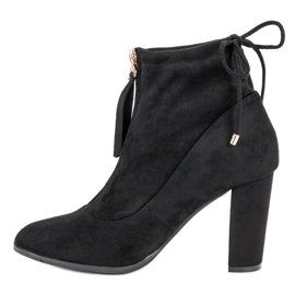 Mannika Bottes en daim élégantes le noir 1