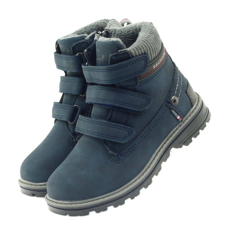 American Club Bottes américaines bottines bottes d'hiver 708121 gris bleu marine 3