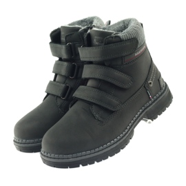 American Club Bottines velcro bottes 708121 noir gris 3