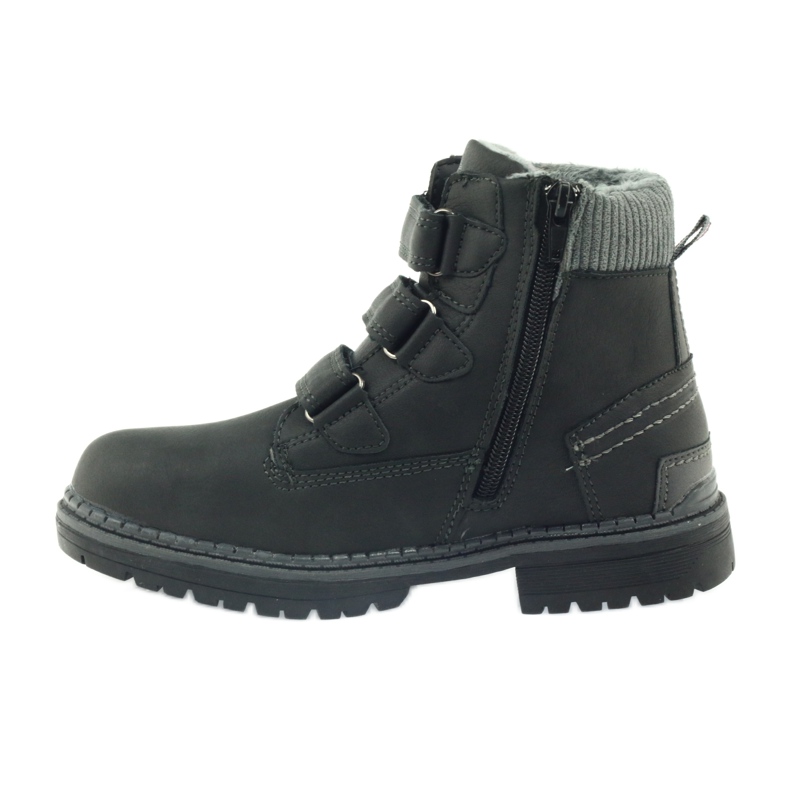 American Club Bottines velcro bottes 708121 le noir gris 2