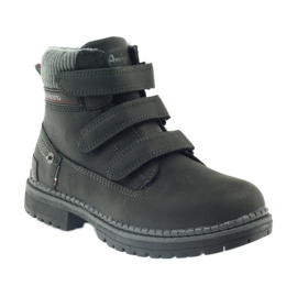 American Club Bottines velcro bottes 708121 noir gris 1