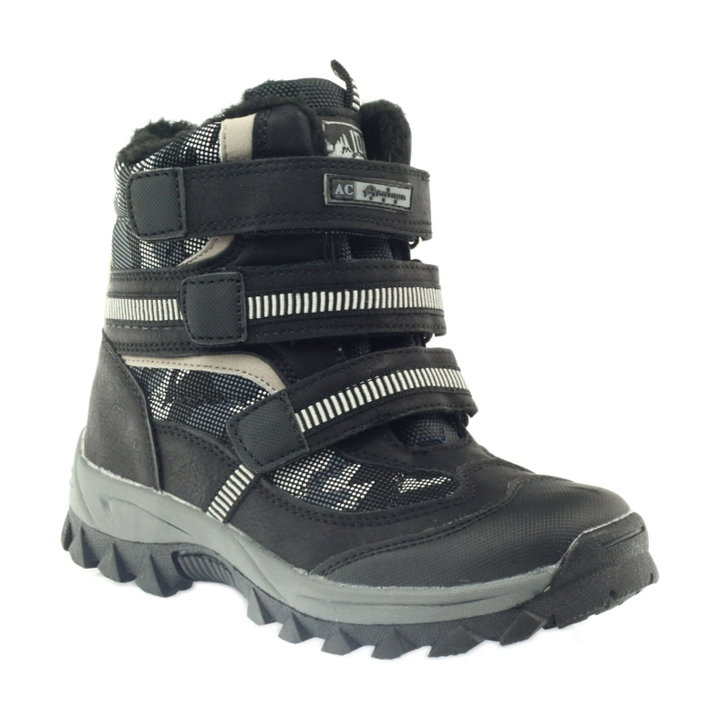 American Club Bottes américaines bottines bottes d'hiver 87433 noir blanc gris 1