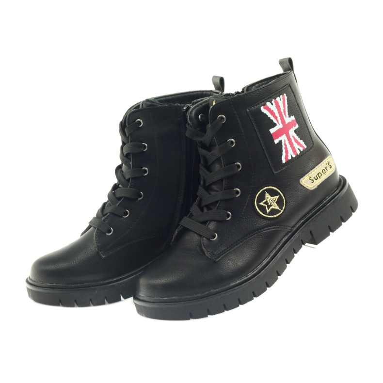 American Club Bottes d'hiver américaines super Workers noir jaune rouge 4