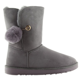 Emuses à pompon gris SP04P gris 2