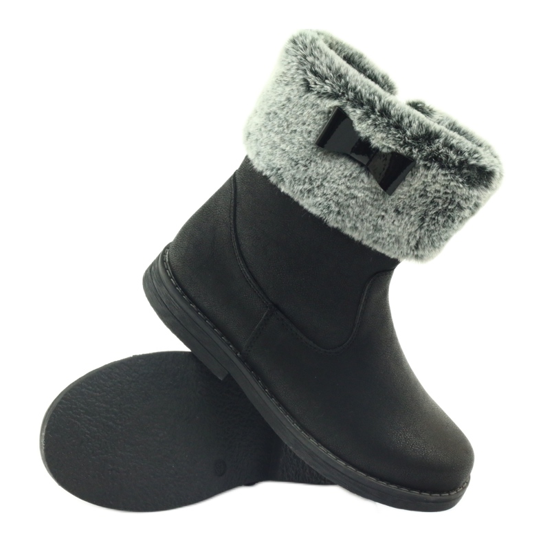 American Club Bottes d'hiver américaines hautes avec fourrure le noir 3 American Club Bottes d'hiver américaines hautes avec fourrure le noir 3
