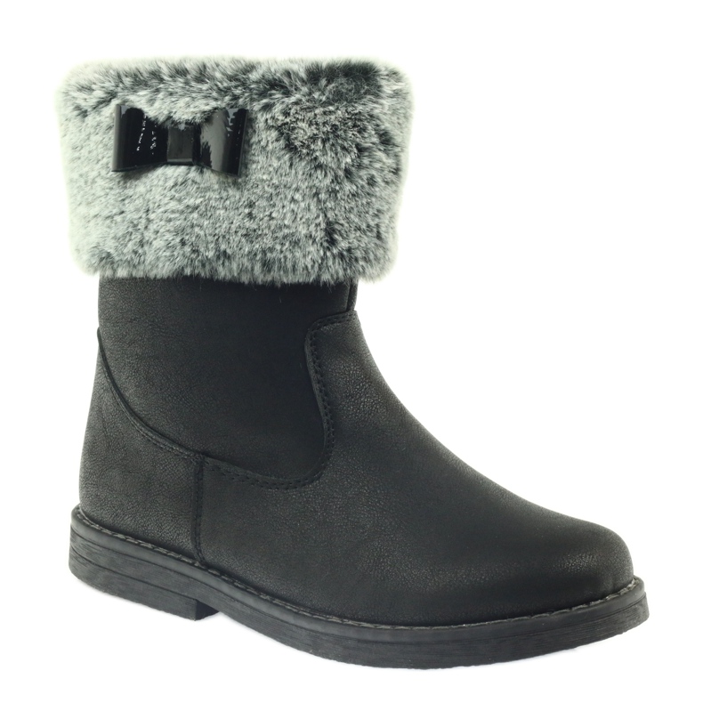 American Club Bottes d'hiver américaines hautes avec fourrure noir 1