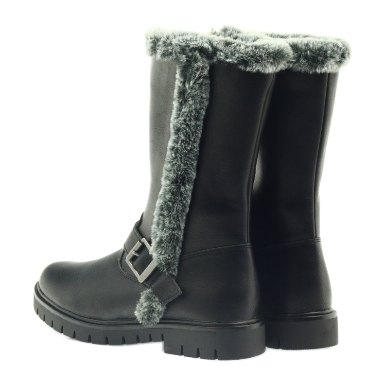 American Club Bottes longues noires avec fourrure 5