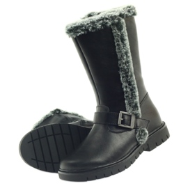American Club Bottes longues noires avec fourrure le noir 4