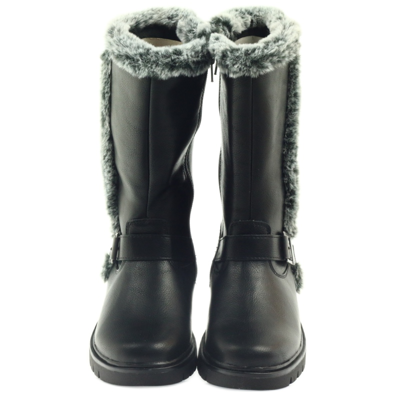 American Club Bottes longues noires avec fourrure 2