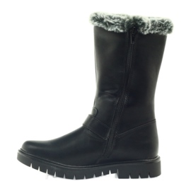 American Club Bottes longues noires avec fourrure le noir 1
