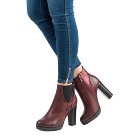 Erynn Bottines bordeaux sexy rouge 1