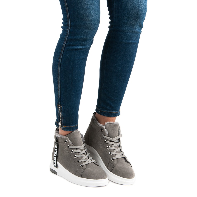 Baskets chaudes gris 1