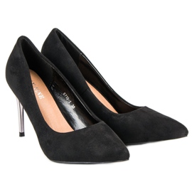 Escarpins en daim noir le noir 2