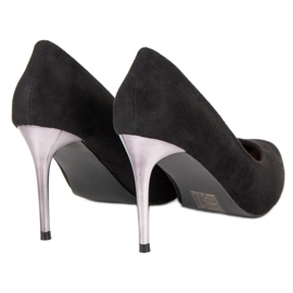 Escarpins en daim noir le noir 1