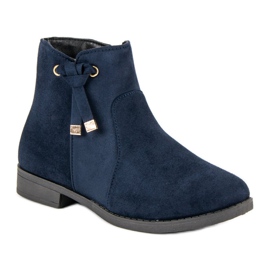 Top Shoes Bottines basses avec fermeture éclair bleu 2